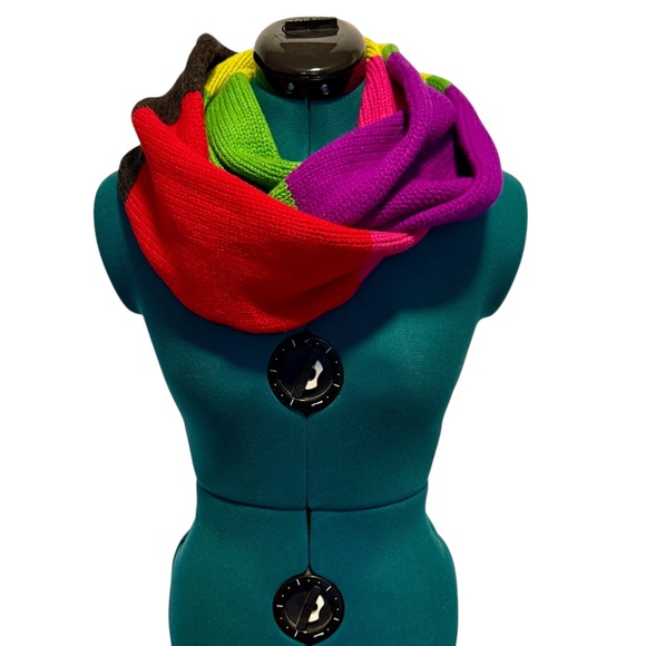 Kate Spade Colorblock 100% Wool Infinity Scarf Multicolor - Picture 1 of 9